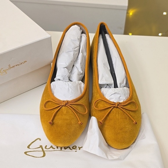 NIB Anthropologie Guilhermina Veludo Velvet Ballet Flats Ginger Ballet Flats - Picture 3 of 13